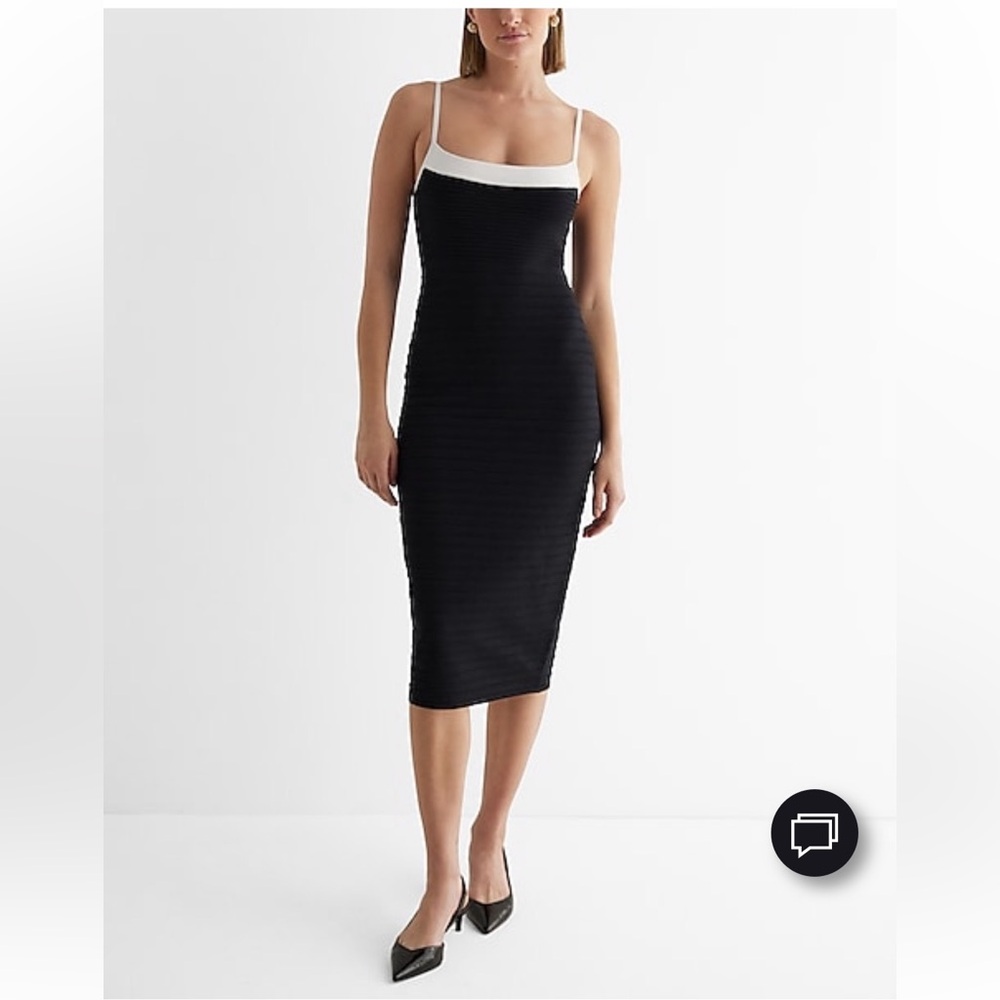 Express Body Contour Ribbed Tipped Sweater Dress